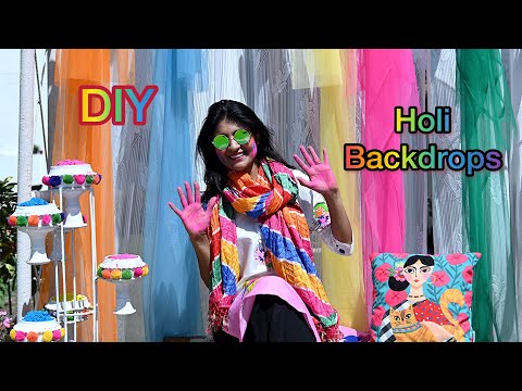 Crazzyy Holi Party 😳 -  DIY Holi backdrops #diycrafts #diyhomedecor #holi #holispecialvideo