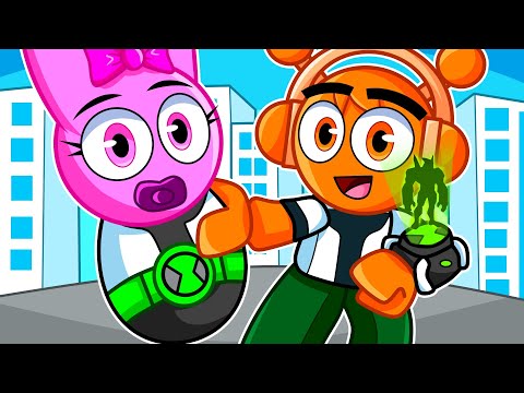 ¡PINKI es Adoptada por BEN 10 en Roblox! (sprunki)