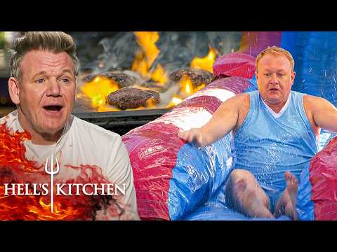 Chefs Slide for Sliders as One Chefs Burns Their Patties | Hell's Kitchen