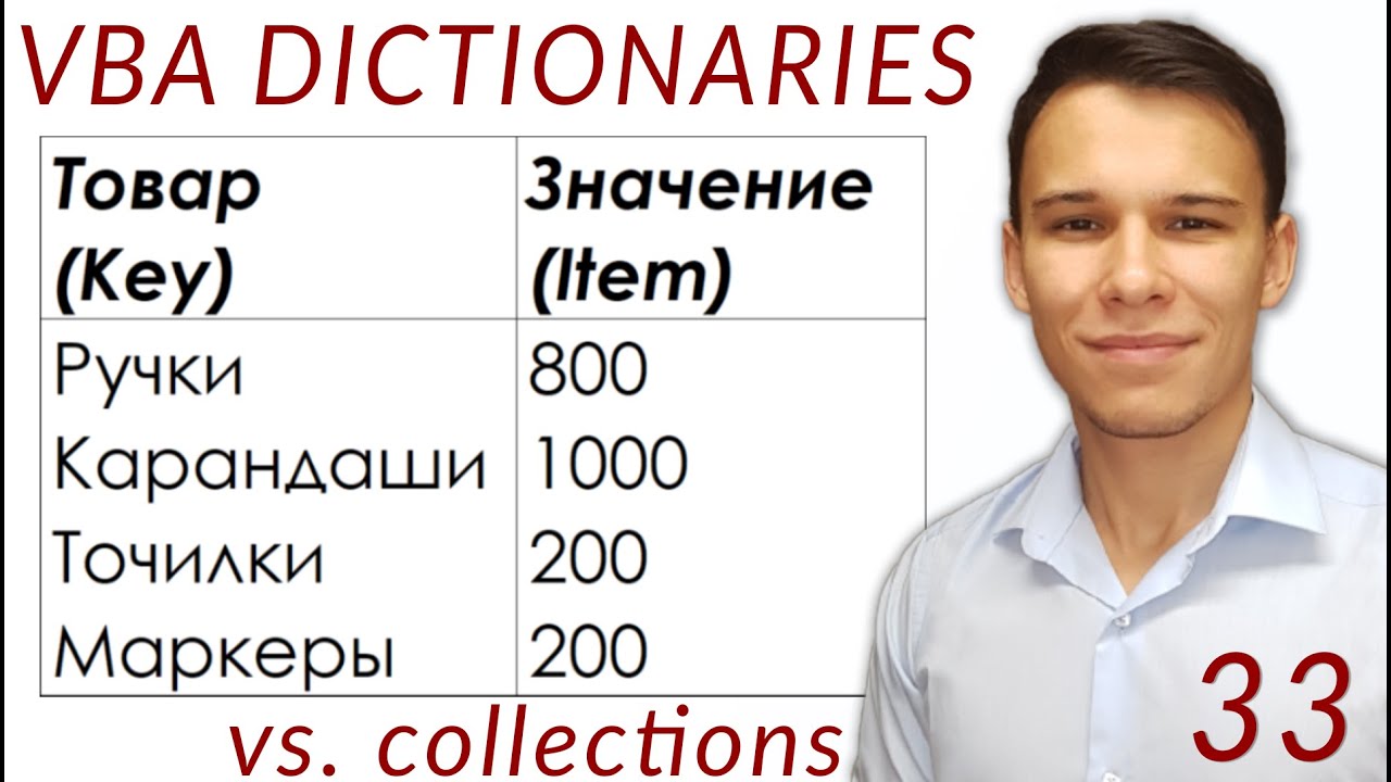 Dictionaries в VBA (Серия VBA 33)
