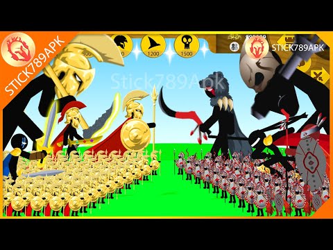 MEGA GOLDEN SPEARTON GRIFFON, XIPHOS VS SICKLEBEAR, FINAL BOSS | Stick War Legacy Mod | Stick789Apk