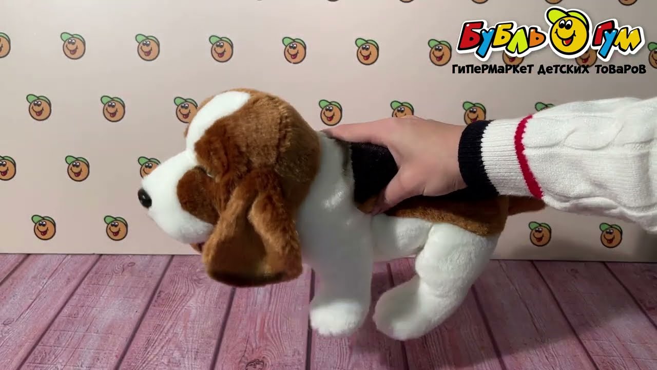 Игрушка мягкая Leosco собака бассет-хаунд - видео