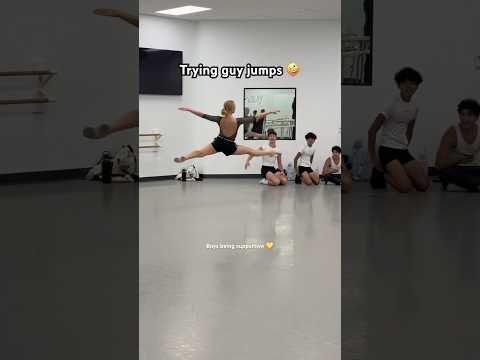 Trying guy jumps 🤪 #ballet #shorts