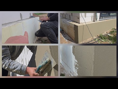 Подготовка и армирование экструдера(xps) на фундаменте дома.