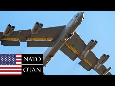 US Air Force, NATO. B-52H bombers during joint military exercises in Europe.