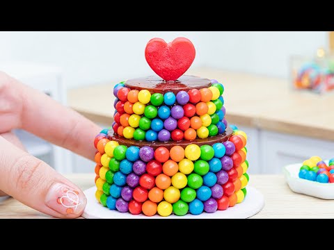 Beautiful Miniature Colorful Cake 🌈 Amazing Miniature Rainbow Chocolate Cake Decorating Ideas