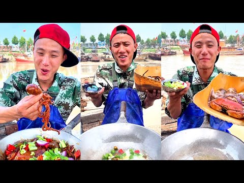 【大食い 】超激辛の生タコ 、中華料理はユニクですね！日本人なら出来ないな。。。！シーフドチャレンジ 、パート