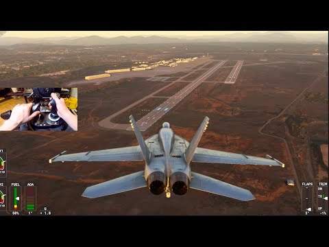 Microsoft Flight Simulator - Landing My First  F18 Fighter Jet!