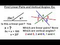 Identifying Linear Pairs and Vertical Angles