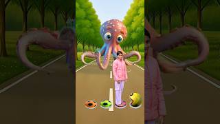 She jump on new monster Pac-Man to zombie, lizard & octopus vs big Pac-Man #shorts #youtubeshorts