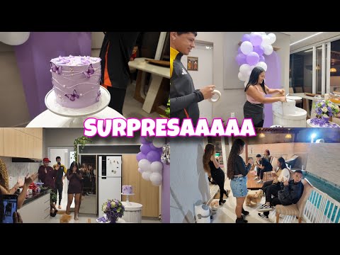 FIZEMOS UMA FESTA SURPRESA PARA MINHA CUNHADA | ELA CHOROU 🥹♥️| A FAMÍLIA DELA TODA VEIO|Dani Mendes