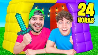 24 HORAS en BUNKER INFLABLE de UN SOLO COLOR !!