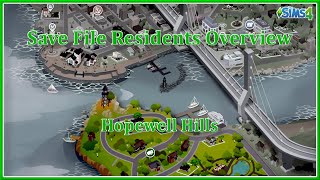 The Sims 4 // SAVE FILE RESIDENTS OVERVIEW // San Sequoia: Hopewell Hills