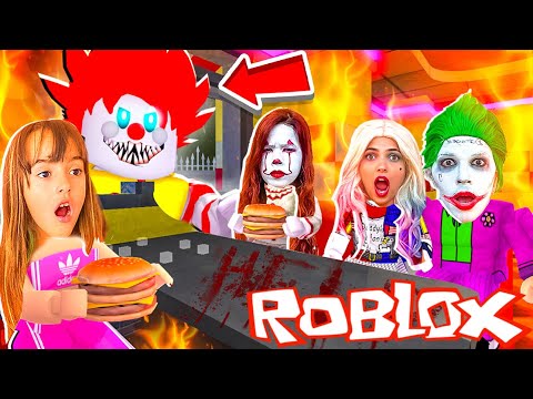 ESCAPE DO PALHAÇO DO MAL DO MC DONALDS COM O CORINGA E PENNY (Escape Ronald's Diner Obby) ROBLOX