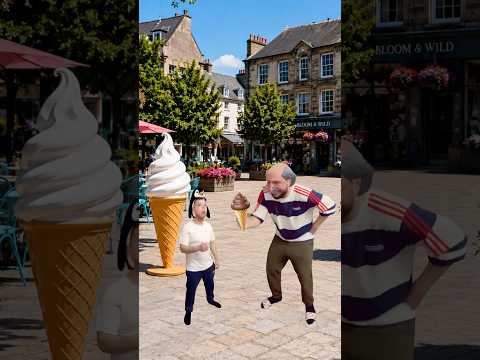 Grandpa Buy for his Nephew an Ice Cream
