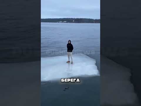 Мужик в январе решил покататься на льдине 😱 #рекомендации #факты #шортс