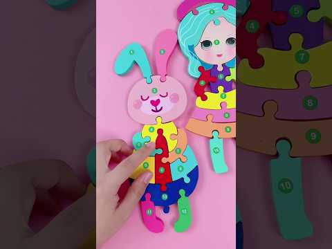 Ghép trang gỗ 3D hình thỏ và bé gái #diy #ghephinh #tranhgo #shortsviral