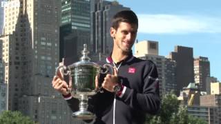 Novak Djokovic US Open victor parades trophy in Central Park