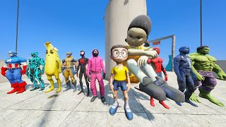 GTA 5 SPIDERMAN Water Slides RAGDOLLS - Spiderman, Hulk, CAPTAIN AMERICA,  (Euphoria Ragdolls)
