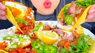 ASMR STEAK TACOS, FRIED EGGS AND BACON