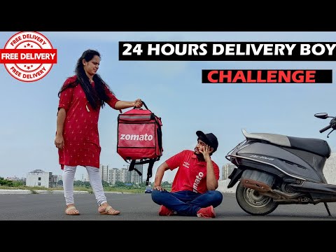 Zomato Boy for 24 Hours Challenge 😤 I earned = ??!!🤑 Working as Zomato Delivery Boy JTS Challenge