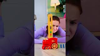 Sister Showdown: The Ultimate Domino Train Challenge! 😄