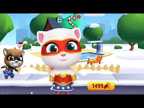Talking Tom Gold Run Gameplay - Agent Angela vs Angela the Raccoon Boss Full Screen