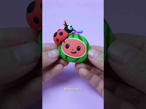 Guess What! Ladybug + Watermelon = ? ๐๐ | Clay DIY | BearFamily #shorts #cute #funny #art