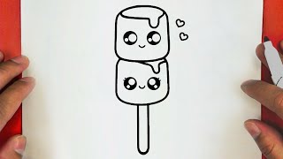 كيف ترسم مارشميلو كيوت وسهل خطوة بخطوة / رسم سهل / تعليم الرسم للمبتدئين || Cute Marshmallow Drawing