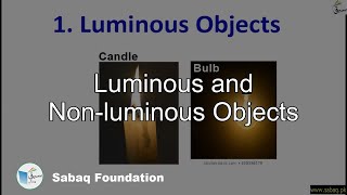 Luminous and Non-luminous Objects