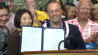YouTube video thumbnail: Gov. Green Signs Bills to Support Kupuna, set AI Guardrails