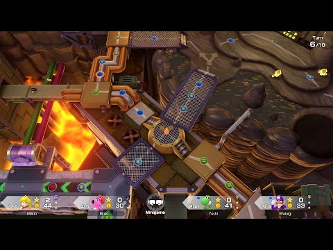 Super Mario Party Jamboree #201 King Bowser's Keep Peach vs Yoshi vs Waluigi vs Birdo