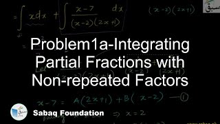 Problem1a-Integrating Partial Fractions with Non-repeated Factors