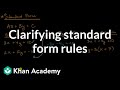 Understanding Standard Form of Linear Equations