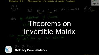 Theorems on Invertible Matrix