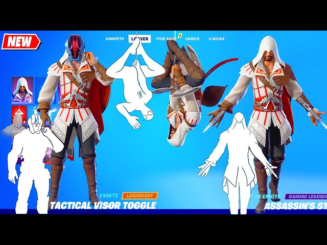 Fortnite Leaked Assassin's Creed Skin (Ezio Auditore) doing All Built-In Emotes シ