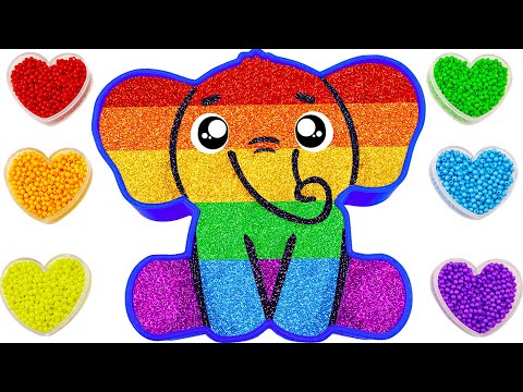 ASMR Slime Video l How To Make Rainbow Elephant Bathtub With Glitter Slime | Best Of Yo Yo Idea