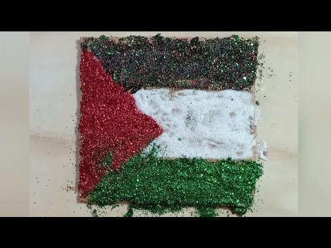 رسم علم فلسطين بالالماس 🇵🇸 | رسم عن فلسطين | رسم يعبر عن القضيه الفلسطينيه | رسم سهل