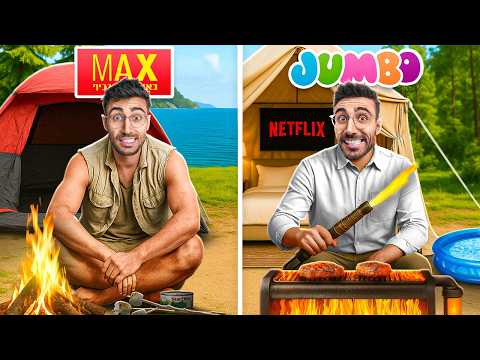 **אתגר הישרדות** קמפינג של מקס סטוק VS של ג׳מבו!!!