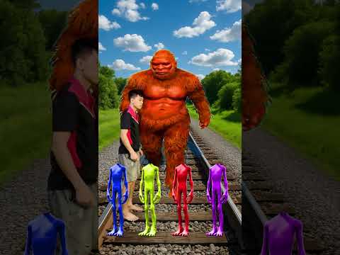 equal dame tu cosita 4 different colors alien dance vs Bigfoot monster & train driver tom...
