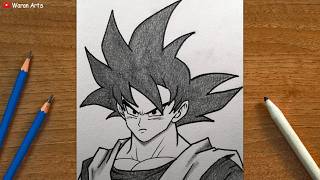 Easy Anime Drawing || How to Draw Goku Step by Step || Step by Step Anime Art Sketch Tutorial