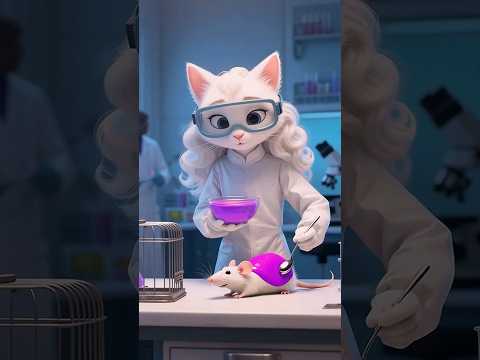 साइंटिस्ट बिल्ली ने कमाल का केमिकल बनाया 😱 जिससे चूहा इंसान...😱 #shorts #youtubeshorts #catstory