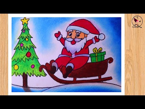 CHRISTMAS drawing easy / MERRY CHRISTMAS drawing / SANTA CLAUS drawing / CHRISTMAS tree drawing