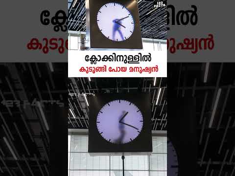 ക്ലോക്കിനുള്ളിൽ കുടുങ്ങി പോയമനുഷ്യൻ 😳😲 #Clock #timeflies #airport