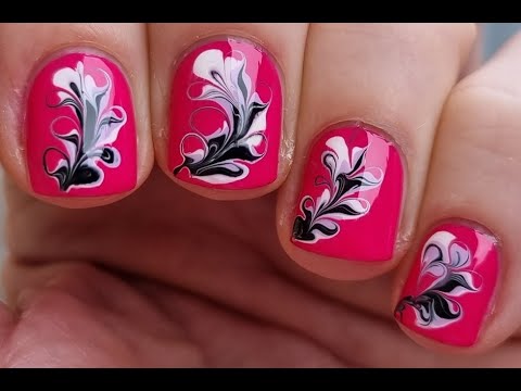 Fuchsia Nails | Easy Drag Marble Nail Art At Home | New Nails Tutorial 2025