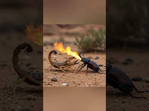 Battle of Bombardier and Scorpion Beetle Emperors | #bombardier  #scorpions #shorts