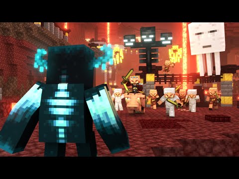 Warden vs Piglin Nether Army FIGHT ｜ Alex And Steve Life ｜ Minecraft Animation!