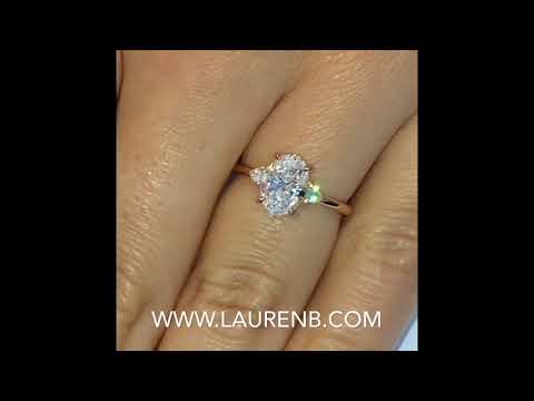 Oval Diamond 3-Stone Engagement Ring Rose Gold