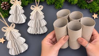🎄 Easy DIY Christmas Tree from Toilet Paper Rolls | Beautiful Christmas Decoration