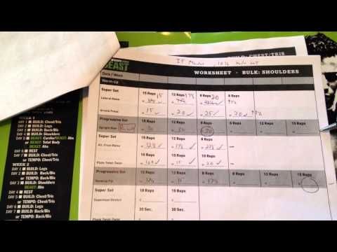 body beast workout sheets chest and tris
